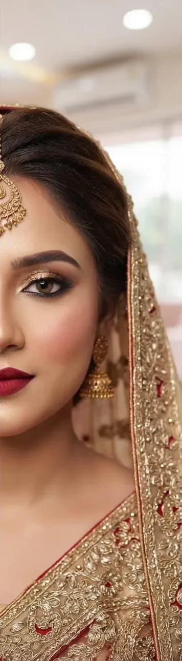 The same bride after her complete bridal makeup session